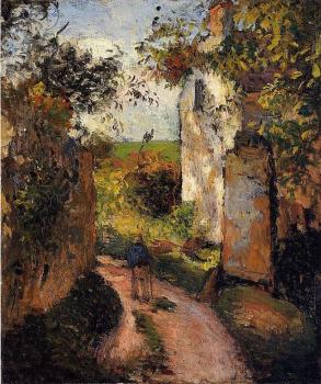 卡米耶 畢沙羅 A Peasant in the Lane at l'Hermitage, Pontoise